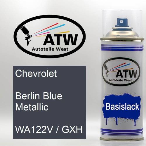 Chevrolet, Berlin Blue Metallic, WA122V / GXH: 400ml Sprühdose, von ATW Autoteile West.